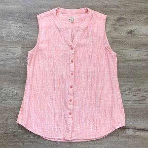 Weatherproof - Sleeveless Top - Pink & White